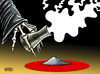 Cartoon: Japan faces nuclear disaster (small) by Satish Acharya tagged japan,nuclear,tsunami,earthquake,radiation