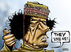 Cartoon: Libyans are with Gaddafi (small) by Satish Acharya tagged gaddafi,libya,arab,world