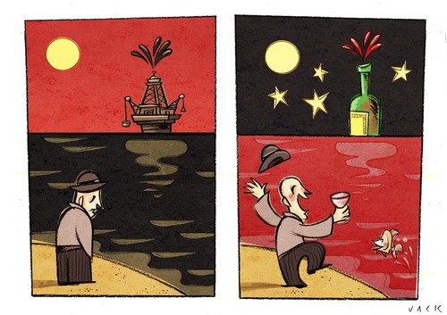 Cartoon: Eco Wine (medium) by Giacomo tagged ecology,wine,red,sea,oil,pollution,giacomo,cardelli,lombrio,jack