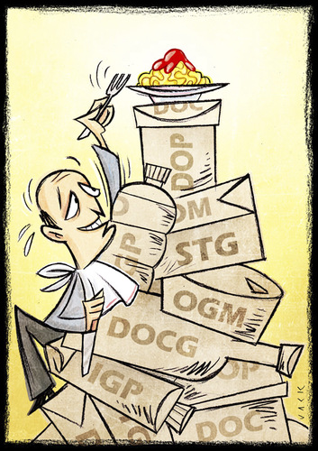 food labels cartoon. Cartoon: food labels (medium)