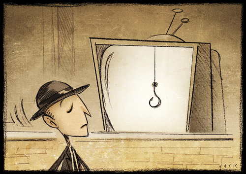 Cartoon: TV spots (medium) by Giacomo tagged message,tv,spot,advertising,consumer,shopping,giacomo,cardelli,lombrio,jack