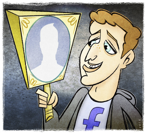 Cartoon: zuckerbook (medium) by Giacomo tagged zuckerbook,mark,zuckerberg,facebook,mirror,anonymous,identity