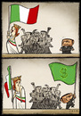 Cartoon: Italian and  flags (small) by Giacomo tagged italian,italy,flags,berlusconi,policy,interests,bribes,blackmail,giacomo,cardelli