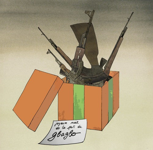 Cartoon: Joyeux noel en Cote d Ivoire (medium) by No tagged the,ivory,coast,christmas,gbagbo