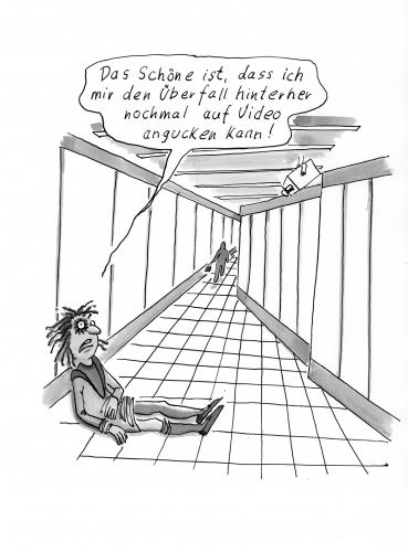 Cartoon: Videoüberwachung (medium) by POLO tagged überfalll,videoüberwachung,sicherheit,,überfalll,videoüberwachung,sicherheit,video,unterhaltung,technik,technologie,überwachung,überwachungskamera,beobachten,kontrolle,schutz,überfall,dieb,verbrechen,verbrecher,kriminalität,wegrennen,abhauen,opfer,videokamera,frau,anschauen,archiv,aufnahme,aufnehmen,dokumentieren,dokumentation