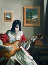 Cartoon: Die Gitarrenspielerin (small) by POLO tagged gitarre,mädchen,guitar,girl,vermeer,gitarrenspielerin