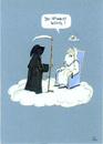 Cartoon: Du spinnst wohl?! (small) by POLO tagged gott,tod,himmel