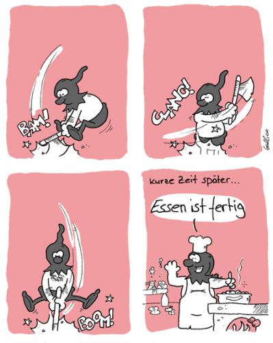 Cartoon: Henkermahlzeit ... (medium) by gallion tagged ritter,henker,essen,mahlzeit,gallion,comicstrip