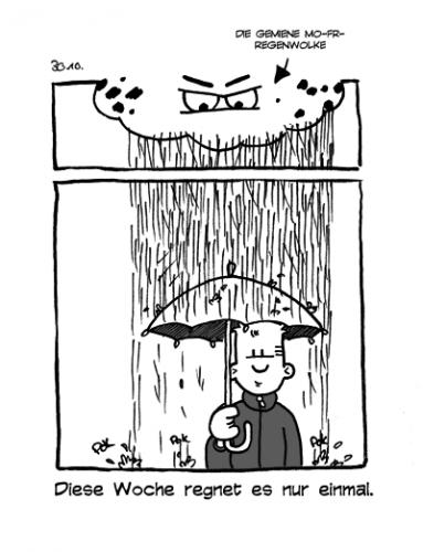 Cartoon: Wölckchen (medium) by gallion tagged gallion,handschuhfisch,comicstrip,wetter,regenschierm,wolken,regentropfen