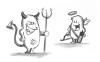 Cartoon: teufel... (small) by gallion tagged teufel,engel,gallion,illustration