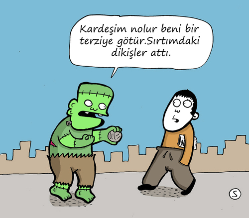 Cartoon: Frenkeshtain (medium) by Musluk tagged horror,frenk