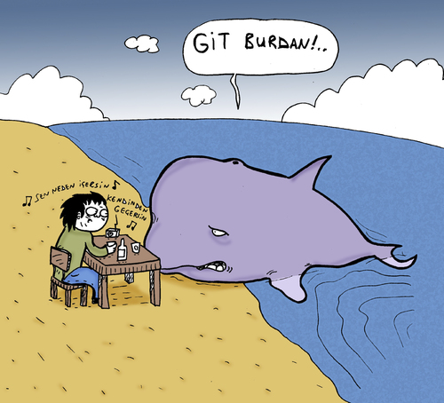 Cartoon: Whale (medium) by Musluk tagged whale