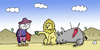 Cartoon: Money Talk (small) by Musluk tagged lion,matador,bull
