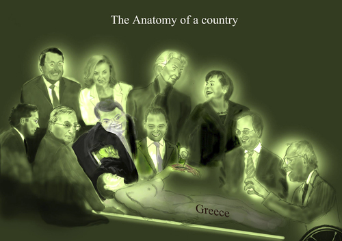 Cartoon: The Anatomy of a Country (medium) by George Trialonis tagged trialonis,george,political,fun,cartoon