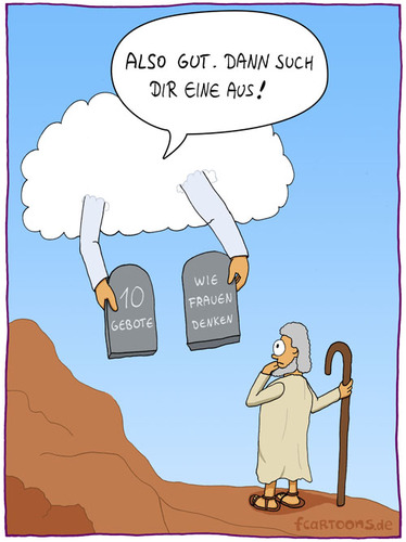 Cartoon: also gut (medium) by Frank Zimmermann tagged gott,sinai,tafeln,gebote,10,moses,mose,gut,also,cartoon,glaube,religion,arme,wolke,cloud,god,heaven,überlegen,stock,stick,sandale