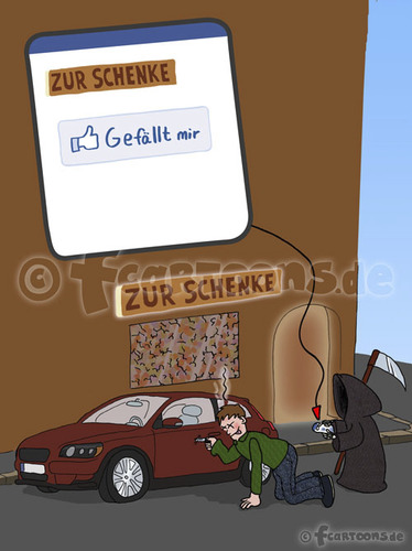 Cartoon: Gefällt mir (medium) by Frank Zimmermann tagged betrunken,cartoon,facebook,gefällt,mir,gevatter,kneipe,sensenmann,tod,death,drunk,guy,like,man,pub