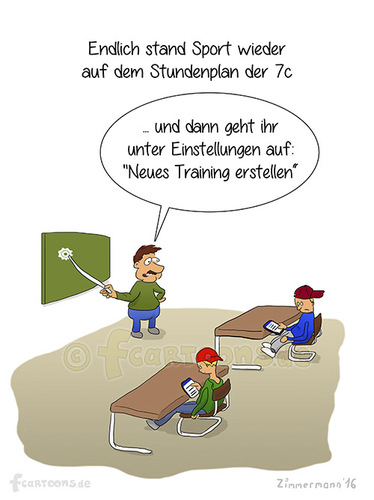 Cartoon: Sport (medium) by Frank Zimmermann tagged cellphone,education,facebook,pupils,school,sports,student,teacher,7c,app,cartoon,handy,klasse,lehrer,schule,schüler,smartphone,sport,unterricht