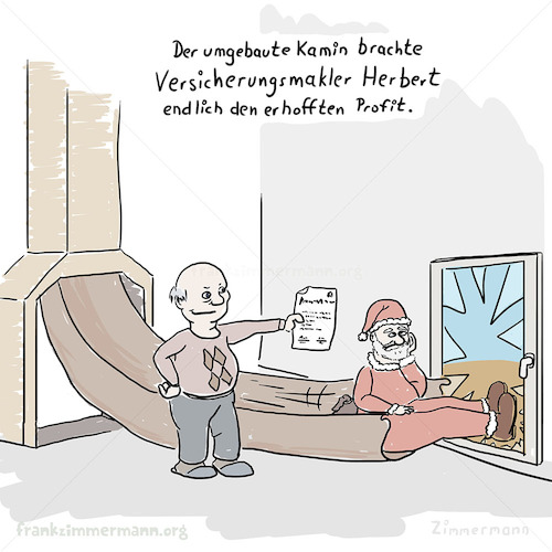 Cartoon: Weihnachtsanklage (medium) by Frank Zimmermann tagged weihnachtsanklage,klage,dokument,weihnachten,weihnachtsmann,rutsche,rente,rentner,versicherung,makler,kamin,fenster,scherben,broken,window,insurance