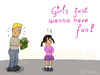 Cartoon: Girls just wanna have fun! (small) by Frank Zimmermann tagged girls just wanna have fun mädchen vater erziehung buch mathe math book teach sad pissed sauer tochter eltern cartoon fcartoons