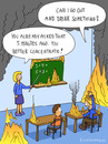 Cartoon: GO OUT AND DRINK (small) by Frank Zimmermann tagged burn,cartoon,drink,fire,math,pupil,school,teacher,hot,toon,arm,head,schule,lehrer,feuer