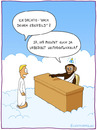 Cartoon: Gottes Ebenbild (small) by Frank Zimmermann tagged gottes ebenbild schimpanse affe evolution engel schreibtisch wolken