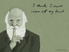 Cartoon: I think (small) by Frank Zimmermann tagged beard,cartoon,darwin,evolution,creation,theory,of,fcartoons,finger,think,illustration,shave