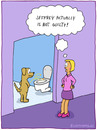 Cartoon: IN THE ACT (small) by Frank Zimmermann tagged in the act toilet dog woman girl pee fun draw picture guilty seat