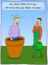 Cartoon: Patrick (small) by Frank Zimmermann tagged patrick,flower,seeds,corpse,pot,gardener,watering,apron
