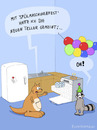 Cartoon: Ronnie und Nick in der Küche (small) by Frank Zimmermann tagged waschbär,känguru,küche,kühlschrank,ronnie,nick,ballons,party,feier,fridge,plate,kitchen,spülmaschine,teller