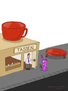 Cartoon: TASSENKAUF (small) by Frank Zimmermann tagged alien außerirdischer ufo tasse