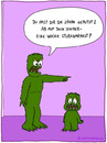 Cartoon: ungehorsam (small) by Frank Zimmermann tagged monster,ungehorsam,arrest,grün,green