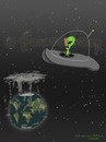 Cartoon: WASTED EARTH (small) by Frank Zimmermann tagged wasted,earth,erde,planet,öko,ökologie,alien,außerirdischer,grün,green,raumschiff,weltall,space,klammer,wäscheklammer