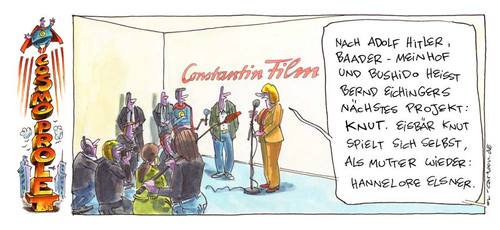 Cartoon: Cosmoprolet Knut (medium) by OL tagged knut,bernd,eichinger,bushido,hannelore,elsner,constantin,film