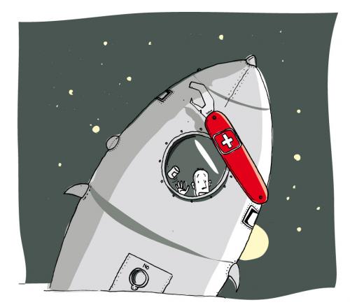 Cartoon: CANNED (medium) by ali tagged weltall,astronaut,messer,schweizer,rakete,all,space,raumfahrt,öffner,büchse,alien,astronauten,büchsenöffner,büchse,öffner,schweizer messer,taschenmesser,schweiz,markenprodukt,produkt,marke,astronaut,weltall,weltraum,nasa,raumfahrt,werkzeug,essen,nahrung,ernährung,besteck,allzweck,dose,dosenfutter,schweizer,messer