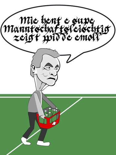 Cartoon: Schweiz gegen Ecuador (medium) by sharko tagged hitzfeld,ecuador,fussball,schweiz
