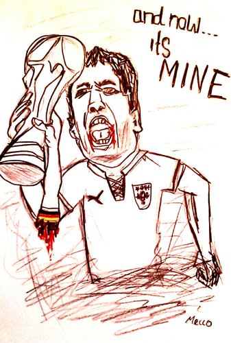 Cartoon: Got ya!!! (medium) by mecco tagged luissuarez,funny,cup,world,2014,wm,suarez,luis,sport