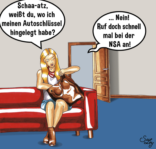 Cartoon: Big Brother is watching you (medium) by Suley tagged nsa,usa,spionage,beschattung,abhören,handy,merkel,politik,daten,klau,geheimdienst,snowden,suley