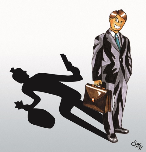 Cartoon: Der gemeine Börsewicht (medium) by Suley tagged banker,bankenrettung,minuszins,börse,anleger,aktien,notenbanken,spekulanten,europa,bonus,finanzen,aktienkurs,investmentbanker,skandal,manager,suley
