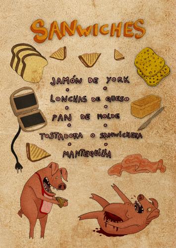 Cartoon: sanwiches (medium) by al duran tagged pigs,cerdos,sanwiches,jamon,york,receta