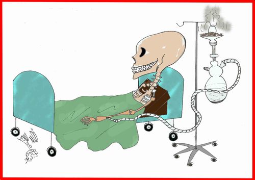 Cartoon: DEATH BED (medium) by AHMEDSAMIRFARID tagged ahmed,samir,farid,crown,egyptair,death,cigarette,smoking,tag,artist,cartoon,caricature,egypt,revolution,employee