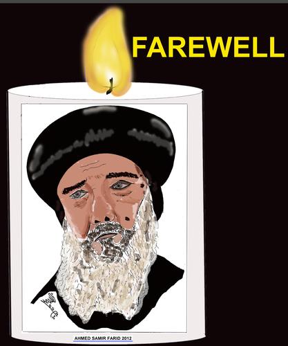 Cartoon: FAREWELL (medium) by AHMEDSAMIRFARID tagged farewell,papa,shenoda,egypt,revoluti