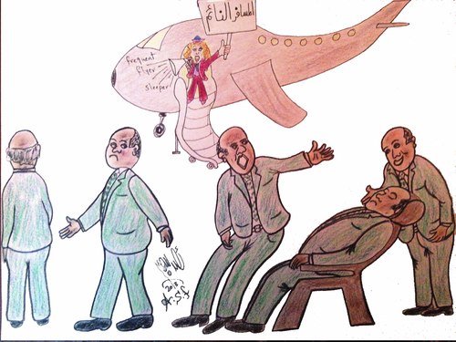 Cartoon: FREQUENT FLYER SLEEPER (medium) by AHMEDSAMIRFARID tagged ahmed,samir,farid,artist,egyptair,cartoon,caricature,alaa,waly,eldin,egypt,revolution,nice,beutifull