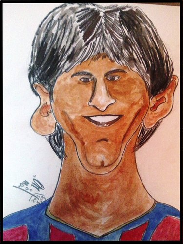 Cartoon: MESSI (medium) by AHMEDSAMIRFARID tagged ahmed,samir,farid,messi,cartoon,caricature