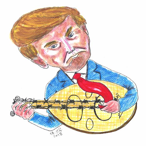 Cartoon: trump music (medium) by AHMEDSAMIRFARID tagged trump,ahmed,samir,farid,ahmedsamirfarid,usa,israel,palestine,cartoon,caricature,egyptair