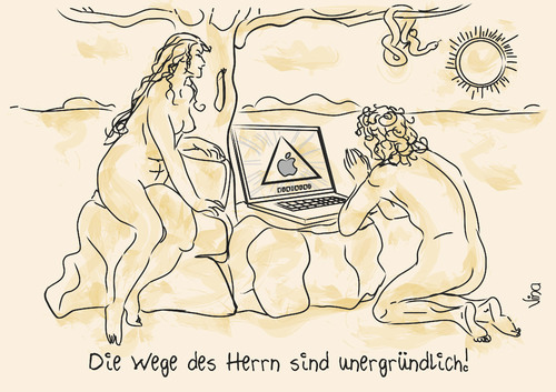 Cartoon: Adam und Eva (medium) by VINA tagged marion,apple,eva,adam,vina