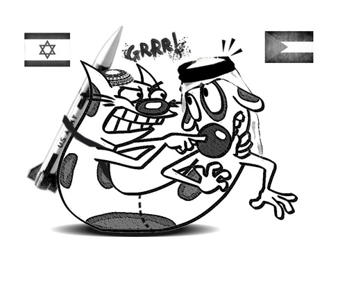 Cartoon: Conflicto Gaza (medium) by PAICHE tagged cartoon,mundo,asimetria,conflicto,palestina,israel,gaza