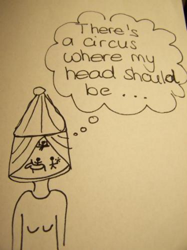 Cartoon: there is a horse in my head (medium) by maryhasafantasy tagged circus,head