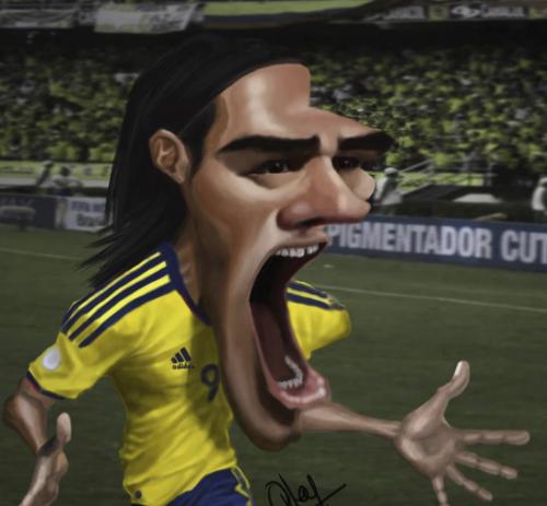 Cartoon: Radamel Falcao Garcia (medium) by arleyld tagged radamel,falcao,garcia,caricature,caricatura,monaco,real,madrid,colombia,el,tigre