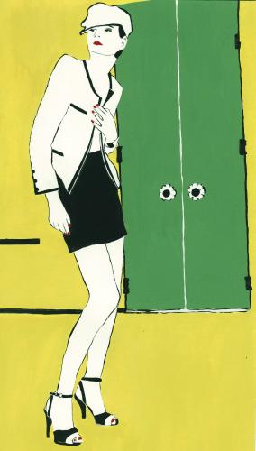 Cartoon: 1960s Mod Fashion London (medium) by Octavine Illustration tagged 1960s,mod,london,england,uk,octavine,fashion,couture,art,deco
