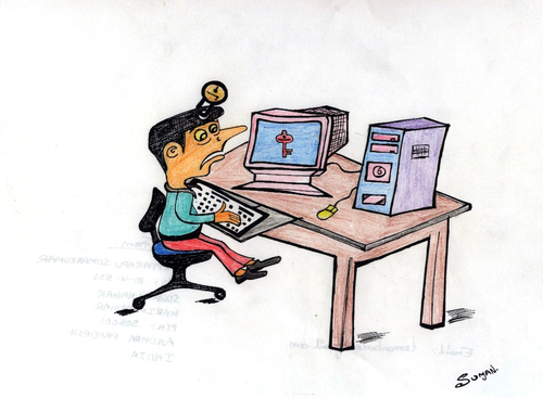 Cartoon: FIND SOLUTION (medium) by tsumankumar tagged computer